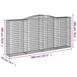 2 db íves horganyzott vas gabion kosár 400x50x180/200 cm