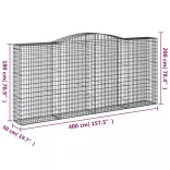 6 db íves horganyzott vas gabion kosár 400x50x180/200 cm