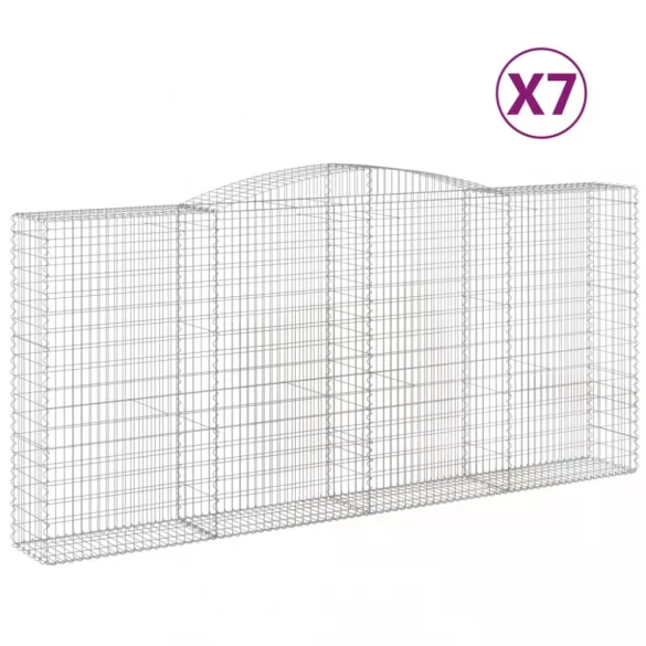 7 db íves horganyzott vas gabion kosár 400x50x180/200 cm