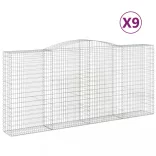 9 db íves horganyzott vas gabion kosár 400x50x180/200 cm