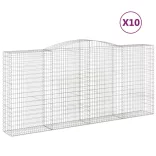10 db íves horganyzott vas gabion kosár 400x50x180/200 cm