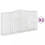 2 db íves horganyzott vas gabion kosár 400x50x200/220 cm