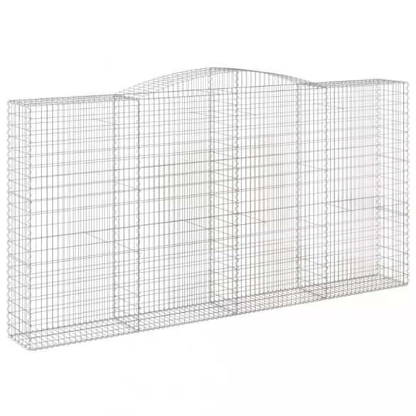 2 db íves horganyzott vas gabion kosár 400x50x200/220 cm