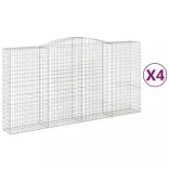 4 db íves horganyzott vas gabion kosár 400x50x200/220 cm