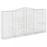 4 db íves horganyzott vas gabion kosár 400x50x200/220 cm