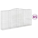 5 db íves horganyzott vas gabion kosár 400x50x200/220 cm