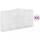 6 db íves horganyzott vas gabion kosár 400x50x200/220 cm