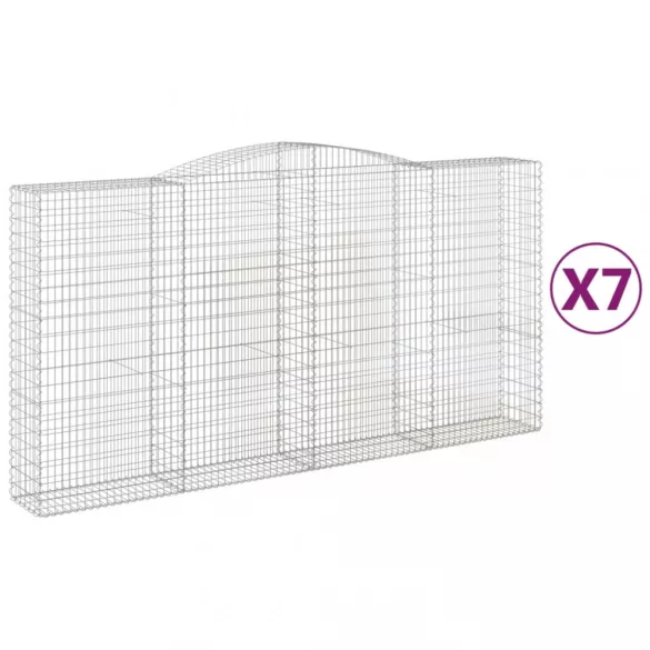 7 db íves horganyzott vas gabion kosár 400x50x200/220 cm