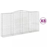 8 db íves horganyzott vas gabion kosár 400x50x200/220 cm