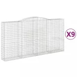9 db íves horganyzott vas gabion kosár 400x50x200/220 cm
