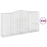 10 db íves horganyzott vas gabion kosár 400x50x200/220 cm