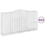 15 db íves horganyzott vas gabion kosár 400x50x200/220 cm