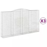 3 db íves horganyzott vas gabion kosár 400x50x220/240 cm