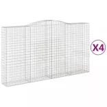 4 db íves horganyzott vas gabion kosár 400x50x220/240 cm