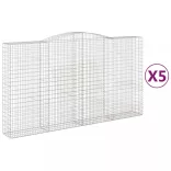 5 db íves horganyzott vas gabion kosár 400x50x220/240 cm