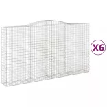 6 db íves horganyzott vas gabion kosár 400x50x220/240 cm