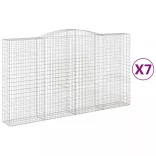 7 db íves horganyzott vas gabion kosár 400x50x220/240 cm