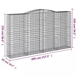 7 db íves horganyzott vas gabion kosár 400x50x220/240 cm