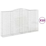 10 db íves horganyzott vas gabion kosár 400x50x220/240 cm