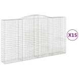 15 db íves horganyzott vas gabion kosár 400x50x220/240 cm