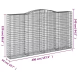 15 db íves horganyzott vas gabion kosár 400x50x220/240 cm