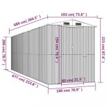 zöld horganyzott acél kerti fészer 192x689x223 cm