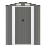 világosszürke horganyzott acél kerti fészer 192 x 191 x 223 cm