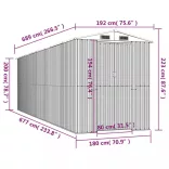 antracitszürke horganyzott acél kerti fészer 192 x 689 x 223 cm