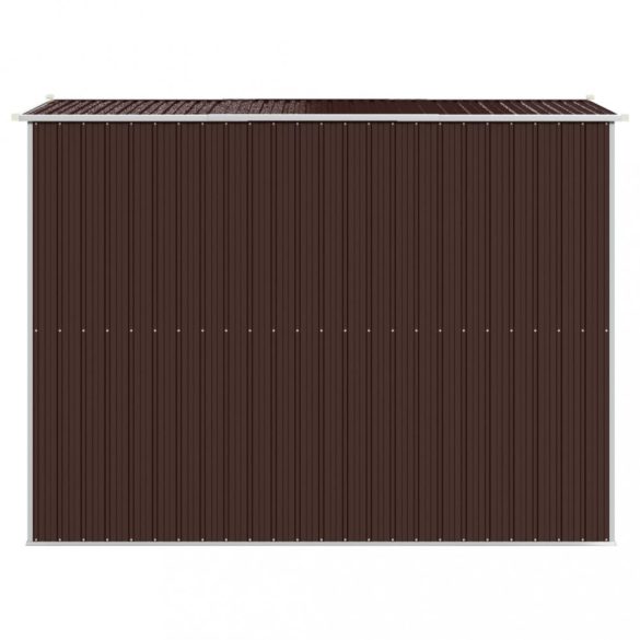 sötétbarna horganyzott acél kerti fészer 192 x 274 x 223 cm