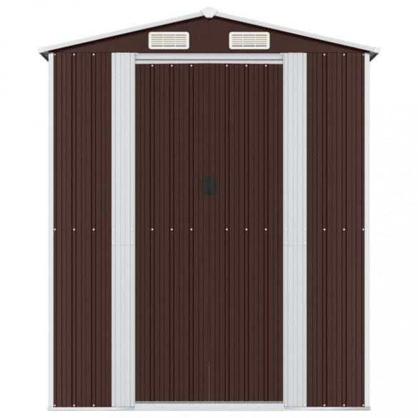 sötétbarna horganyzott acél kerti fészer 192 x 357 x 223 cm