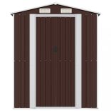 sötétbarna horganyzott acél kerti fészer 192 x 440 x 223 cm