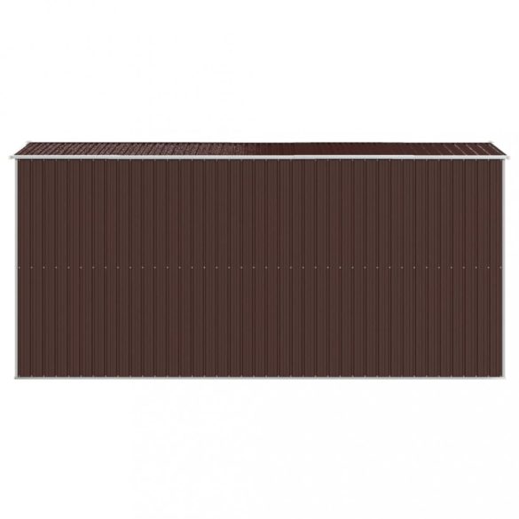 sötétbarna horganyzott acél kerti fészer 192 x 440 x 223 cm