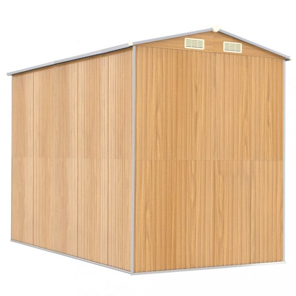 világosbarna horganyzott acél kerti fészer 192x274x223 cm