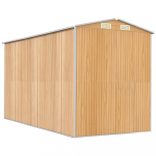 világosbarna horganyzott acél kerti fészer 192x357x223 cm