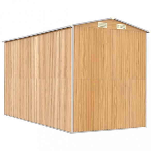 világosbarna horganyzott acél kerti fészer 192x357x223 cm