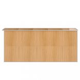 világosbarna horganyzott acél kerti fészer 192 x 440 x 223 cm