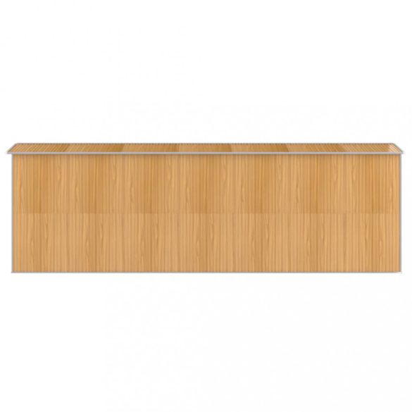 világosbarna horganyzott acél kerti fészer 192x606x223 cm