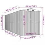 világosbarna horganyzott acél kerti fészer 192x689x223 cm