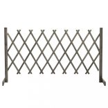 szürke tömör fenyőfa rácsos kerti kerítés 150 x 80 cm