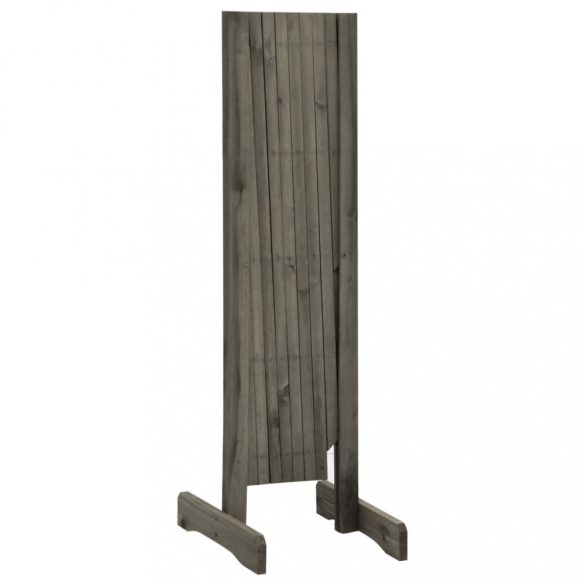 szürke tömör fenyőfa rácsos kerti kerítés 150 x 80 cm