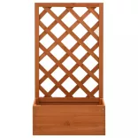 narancssárga tömör fenyőfa rácsos kerti ültetőláda 50x25x90 cm