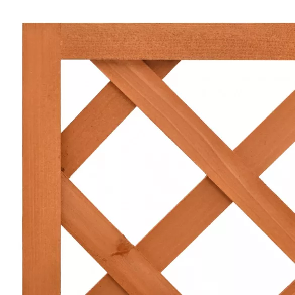 narancssárga tömör fenyőfa rácsos kerti ültetőláda 50x25x90 cm