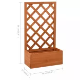 narancssárga tömör fenyőfa rácsos kerti ültetőláda 50x25x90 cm