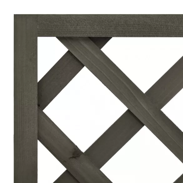 szürke tömör fenyőfa rácsos kerti ültetőláda 50x25x90 cm