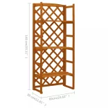 narancssárga tömör fenyőfa rácsos növényállvány 60x30x140 cm