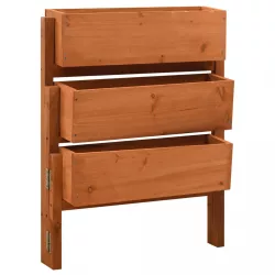   narancssárga tömör fenyőfa összecsukható kerti ültetőláda 60x14x75 cm