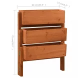 narancssárga tömör fenyőfa összecsukható kerti ültetőláda 60x14x75 cm
