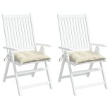 2 db krémfehér oxford szövet székpárna 40 x 40 x 7 cm