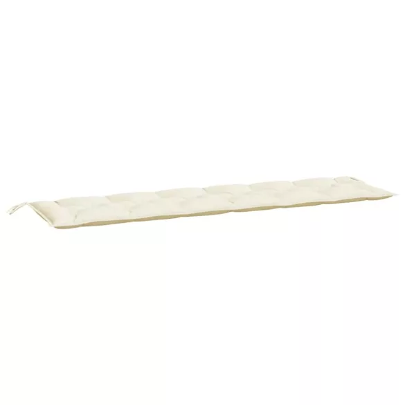 krémfehér oxford szövet kerti padpárna 200 x 50 x 7 cm