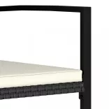 2 db fekete polyrattan kerti étkezőszék